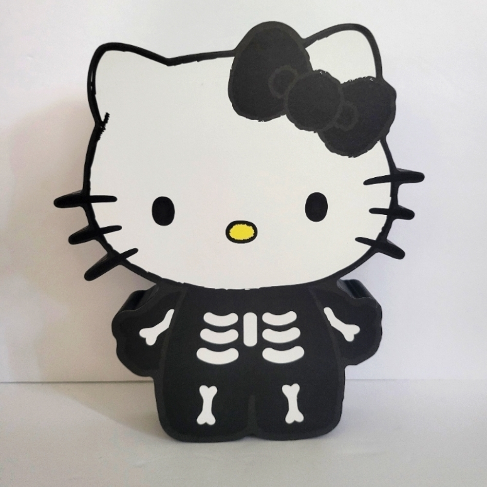 - 🕸️Hello Kitty Halloween Skeleton Hanging Wood Wall Decor Sign🕸️